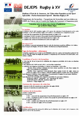 centre de perfectionnement rugby Book