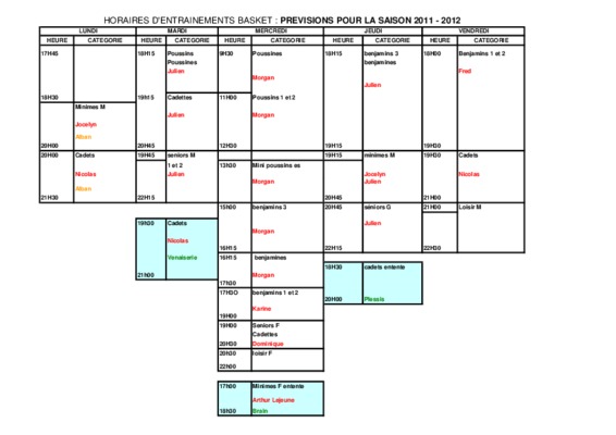 entrainements basket cadet Book