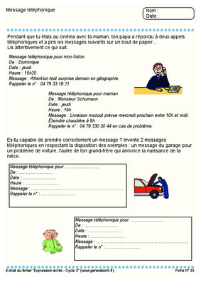 message telephonique Book