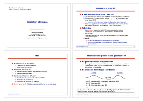 la validation atomique 3pc Book