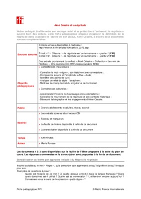 resume de la negritude aime cesaire Book