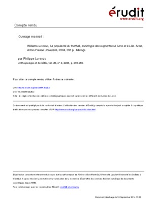 football et sociologie Book