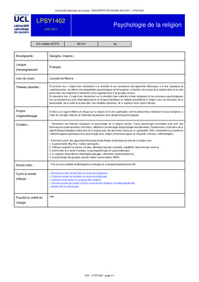 psychologie de la religion Book