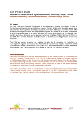 peter hall la ville de demain Book