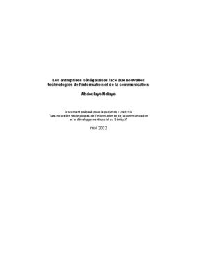 type de structure des entreprises agricles senegalaises Book