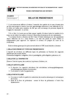 bilan prehension Book