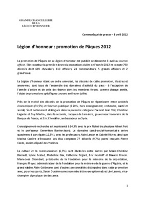 promotion la legion d honneur Book