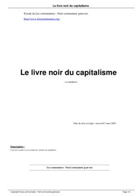livre noir du capitalisme Book
