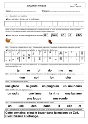 etalonnage belo 1er trimestre cp Book