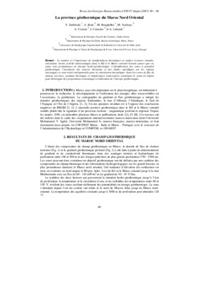 geothermie du maroc nord oriental Book