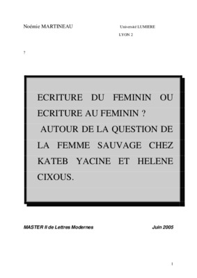 le survenant au l ecriture feminin Book