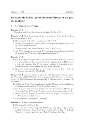 examen groupes oprant sylow produit semi direct Book