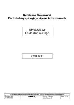 bac pro electrotechnique e2 etude d un ouvrage Book