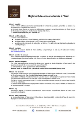 annales concours iteem Book