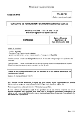 epreuve de recrutement des ide 2008 Book