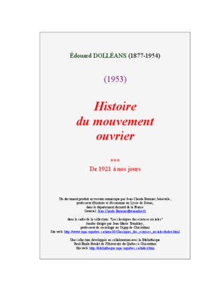 mouvement ouvrier Book