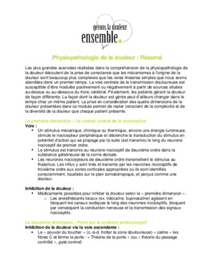 physiopathologie des douleur Book