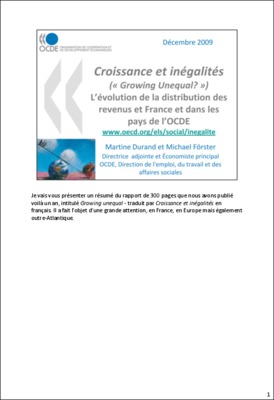 les revenus en france Book