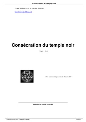 consecration d_un temple maconnique Book