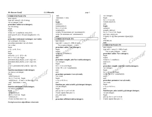exercices algorithmes seconde s corrige 1 5 Book