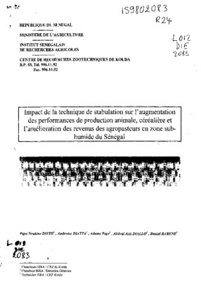 technique de stabulation des ovins Book
