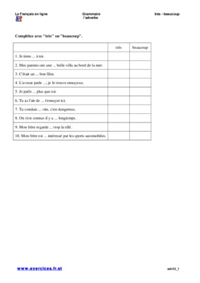 exercices tres beaucoup Book
