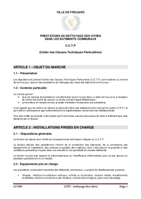 cctp nettoyage de vitres acces difficiles Book