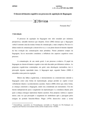 desenvolvimento cognitivo Book