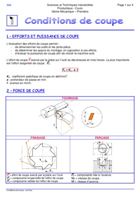 application sur les efforts de coupe Book