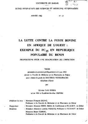 peste bovine Book