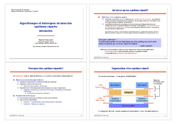 algorithmique et techniques de base des systaimes repartis Book