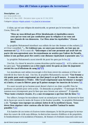 islam et terrorisme Book