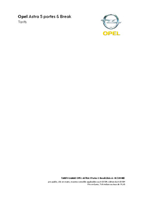 fiche technique opel astra 4 portes Book