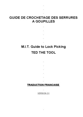 guide du parfait cambrioleur avec ces trois guide de crochetage de serrures Book