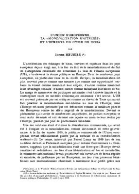 mondialisation europeenne Book