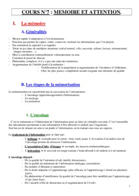 memoire et attention Book
