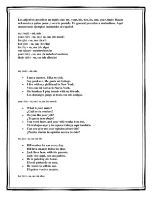 determinantes posesivos Book