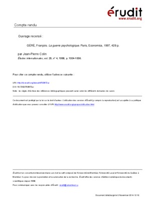 guerre psychologique Book