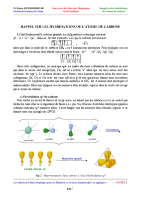 cours et td hybridations sp3 sp2 et sp Book