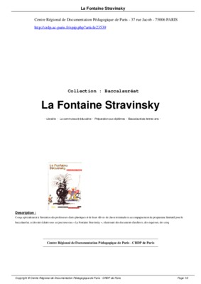fontaine stravinsky Book