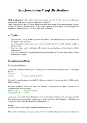 la replication sur mysql Book
