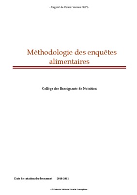 methodologie des enquetes Book