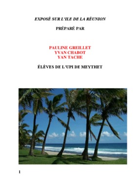 expose sur le tangue a la reunion Book