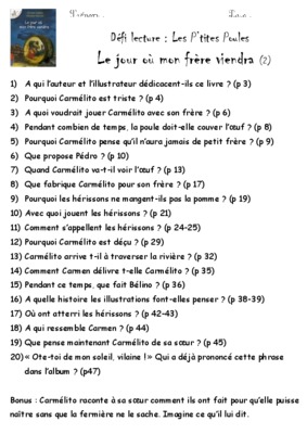 le jour ou mon frere viendra Book
