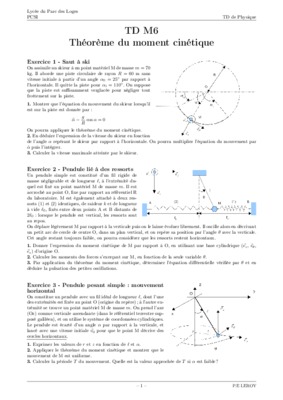 exercice de dynamique de point materiel moment cinetique et energie avec solution Book