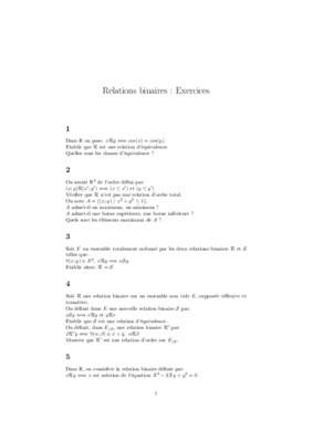 exercices corriges sur les relations binaires Book