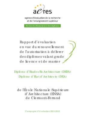 2011 aeres evaluation fr Book