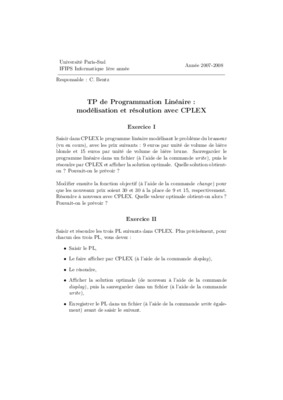 modelisation en programmation lineaire avec corrige Book