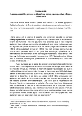 ethique responsabilite hans jonas Book