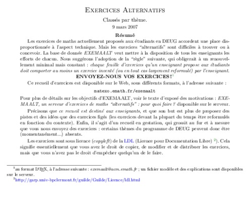 exercices sur les formats Book